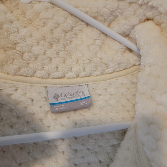Columbia White Fleece Zip Up - Picture 3 of 3